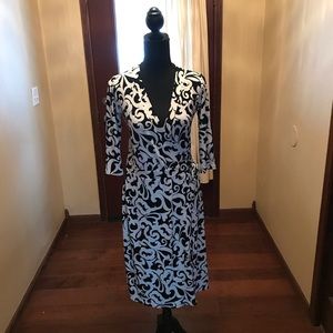 [Bisou Bisou] wrap dress black and white